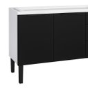 Ver imagem 4 de Armário de Cozinha 117cm Gabinete Aço 2 Portas e 3 Gavetas:Preto
