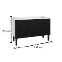 Ver imagem 5 de Armário de Cozinha 117cm Gabinete Aço 2 Portas e 3 Gavetas:Preto