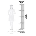 Ver imagem 3 de Prateleira Externa para Guarda-Roupas Smim/Luna 100% MDF Branco/Brilho