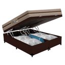 Ver imagem 2 de Cama Box Baú Casal Bipartido + Colchão Molas Ensacadas Bioclassic Pillow Top Marrom Royal Sleep