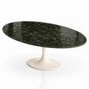 Ver imagem 2 de Mesa de Jantar Saarinen Oval 244x137 cm Tampo Mármore Verde Guatemala Base Laca Off White