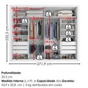 Ver imagem 3 de Guarda Roupa Casal 2 Portas de Correr com Espelho Imperio 272 cm Branco Absoluto Zanz