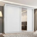 Ver imagem 6 de Guarda Roupa Casal 2 Portas de Correr com Espelho Imperio 272 cm Branco Absoluto Zanz