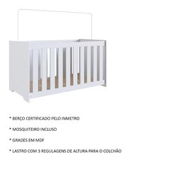 Berço Linha Aconchego 133cm Branco La001 Completa Móveis - 3