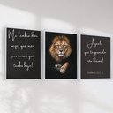 Ver imagem 1 de Quadro Decorativo Trio Leão de Judá e Frases