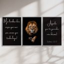 Ver imagem 2 de Quadro Decorativo Trio Leão de Judá e Frases