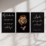 Quadro Decorativo Trio Leão de Judá e Frases - 2