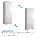 Ver imagem 6 de Guarda-Roupa Infantil 2 Portas e 3 Gavetas 100% MDF Mimo Espresso Móveis Branco Brilho