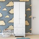 Ver imagem 6 de Guarda-Roupa Bebê 2 Portas e 3 Gavetas 100% MDF Mimo Espresso Móveis Branco Brilho