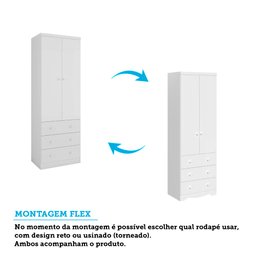Guarda Roupa Infantil 2 Portas e 3 Gavetas 100% MDF Smim - 6