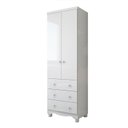 Ver imagem 2 de Guarda-Roupa Bebê 2 Portas e 3 Gavetas 100% MDF Mimo Espresso Móveis Branco Brilho