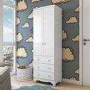 Ver imagem 1 de Guarda-Roupa Infantil 2 Portas e 3 Gavetas 100% MDF Mimo Espresso Móveis Branco Brilho