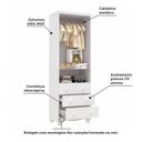 Ver imagem 4 de Guarda-Roupa Bebê 2 Portas e 3 Gavetas 100% MDF Mimo Espresso Móveis Branco Brilho