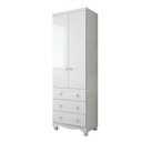Ver imagem 2 de Guarda-Roupa Infantil 2 Portas e 3 Gavetas 100% MDF Mimo Espresso Móveis Branco Brilho