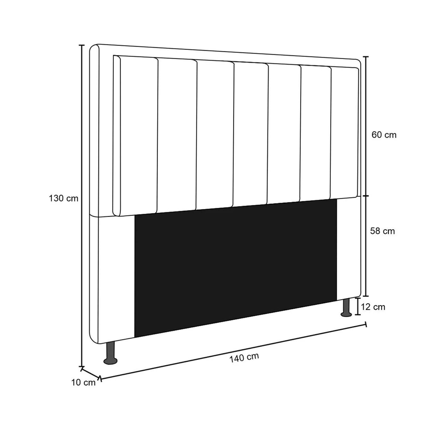 Cabeceira Opala Cama Box Casal 140cm Linho - SSX Multicoisas Capuccino - 5