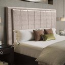 Ver imagem 1 de Cabeceira Opala Cama Box Casal 140cm Linho - SSX Multicoisas Capuccino