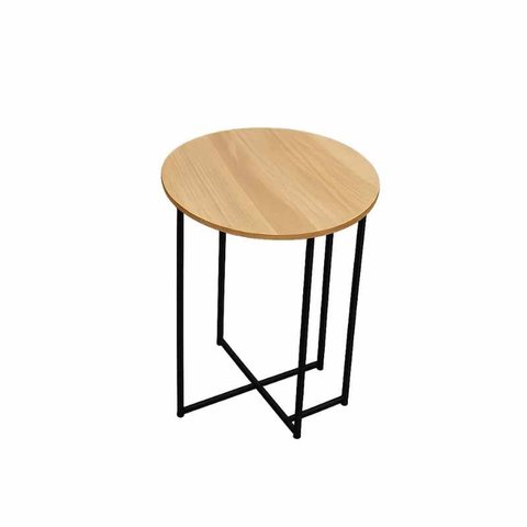 Mesa Lateral Sense Tampo Madeira Base Preta 40x50 cm Casaévo Marcenaria &Amp; Design