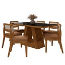 Ver imagem 1 de Mesa Santiago com 6 Cadeiras Sextavada Fre/pret/corino Caramelo - M.a Freijó/preto/corino Caramelo