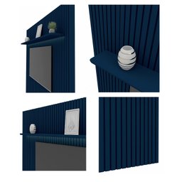 Painel para TV Ripado com LED Nobre 275 Azul - Gelius - 6