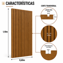 Ver imagem 2 de Cabeceira Quarto Casal Ripada Cama Box Premium MDF Moderno - Freijo