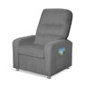 Poltrona Papai Confortável Suede Cinza Claro Sistema Reclinável e Inclinável Mecanismo Manual - 5