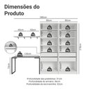 Ver imagem 3 de Conjunto Home Office 2 Armários com Espelhos Neo 1 Escrivaninha 2 Prateleiras Branco Madesa