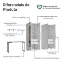 Ver imagem 4 de Conjunto Home Office 2 Armários com Espelhos Neo 1 Escrivaninha 2 Prateleiras Branco Madesa