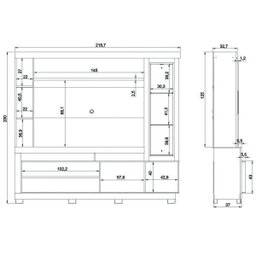 Estante Home Theater Texas para TV até 60 Polegadas Valdemóveis - 3
