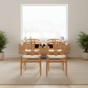 Ver imagem 1 de Kit 4 Cadeiras Jantar Clássica Trançada Madeira Valentina Rivatti
