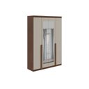 Ver imagem 3 de Guarda Roupa Solteiro 4 Portas e 2 Gavetas C/ Espelho Alonzo New Amêndoa/branco - Lopas