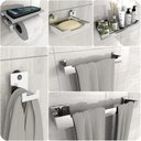 Ver imagem 1 de Kit Acessórios para Banheiro Inox com Ventosa 6 Peças Elg