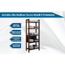 Ver imagem 2 de Closet de Casal AZ1005 Armário c/ 5 Prateleiras Amêndoa/Branco - Tecno Mobili