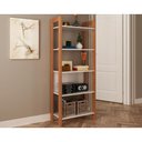Ver imagem 1 de Closet de Casal AZ1005 Armário c/ 5 Prateleiras Amêndoa/Branco - Tecno Mobili