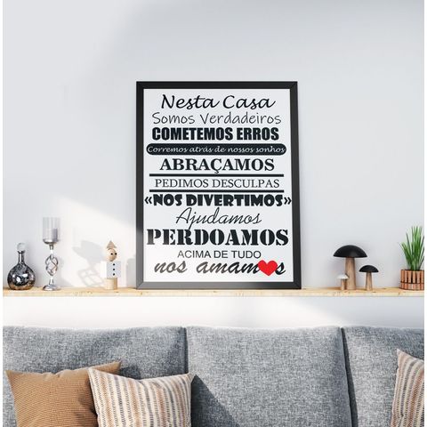 Quadro Decorativo Moldura Preta 30x40cm Frase