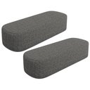 Ver imagem 1 de Kit 02 Puffs Decorativo Orgânico para Living Quarto 140cm Doha W01 Linho Mescla Chumbo - Lyam Decor