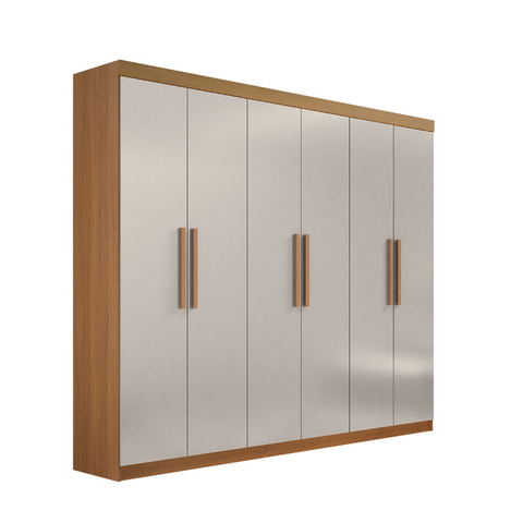Guarda Roupa Casal Leblon 6 Portas Mdf Cinamomo Off White