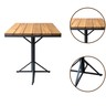 Mesa De Jantar Cozinha 4 Lugares Industrial Tampo Madeira 70x70 - 5
