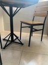 Ver imagem 3 de Mesa De Jantar Cozinha 4 Lugares Industrial Tampo Madeira 70x70