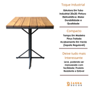 Ver imagem 2 de Mesa De Jantar Cozinha 4 Lugares Industrial Tampo Madeira 70x70