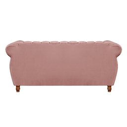 Sofá Chesterfield Realeza 3 Lugares Decoração Retrô - Veludo Rosê - 3