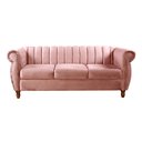 Ver imagem 1 de Sofá Chesterfield Realeza 3 Lugares Decoração Retrô - Veludo Rosê