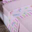 Ver imagem 4 de Jogo de Lençol 3 Peças Completo Girl Cama Solteiro Menina 300 Fios Estampa Digital Rosa