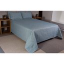 Ver imagem 1 de Kit 1 Colcha Casal Queen e 2 Portas Travesseiros MontBlanc - Memory Azul Claro - 21