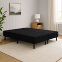 Ver imagem 2 de Caixa Base Box King Resistente em Veludo Premium Moderno:preto