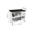 Ver imagem 3 de Gabinete de Cozinha Modulado Balcão Múltipla 6114 3 Portas 2 Gavetas c/ Tampo Branco - Bertolini