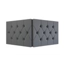 Ver imagem 4 de Painel Cabeceira Box Solteiro Luxo Capitonê Elisa Estofada Suspensa 90cm:cinza