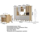 Ver mais imagens de Cozinha Completa 100% MDF 6 Peças com Espaço para Micro-ondas e Tampo 340cm Aura Luciane Móveis