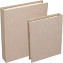 Ver imagem 1 de Jogo 2 Peças Caixa Livro Decorativa de Linho Bege 5.0x25.0x30.0cm Organizadora
