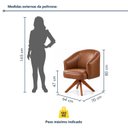 Ver imagem 3 de Poltrona Giratória Corino Base Madeira Maciça Juliana