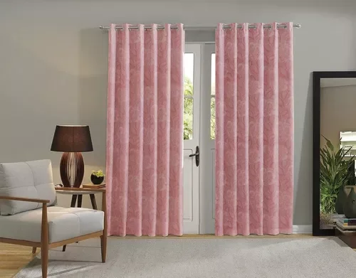 Ver imagem 2 de Cortina Jacquard Sala e Quarto 200x180 Admirare - Rosê